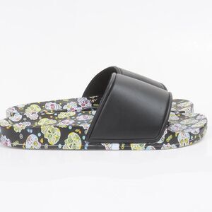 Sugar Skull Dia De Los Muertos Women's Slide Sandal Summer Beach Shoes Goth